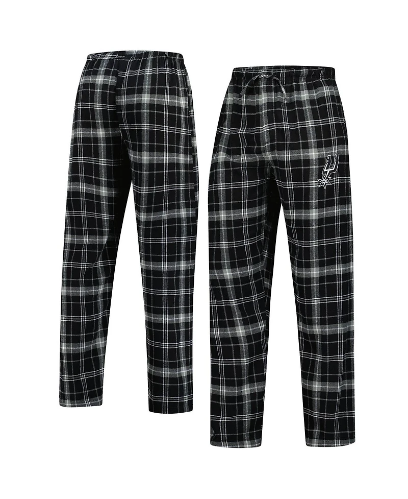 Concepts Sport Men's Black/Gray San Antonio Spurs Ultimate Plaid Flannel Pants