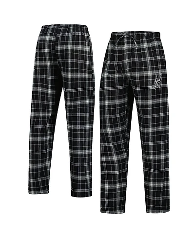 Concepts Sport Men's Black/Gray San Antonio Spurs Ultimate Plaid Flannel Pants