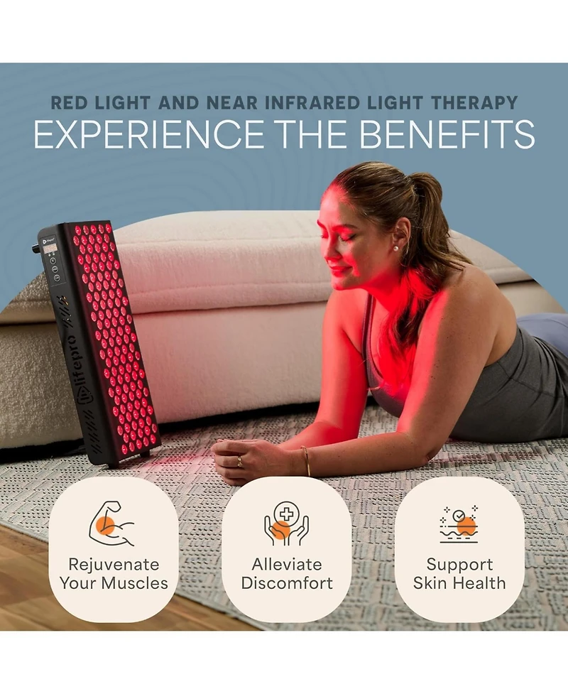 LifePro Red Light Therapy Panel for Face and Body – Near Infrared Light Device for Relaxation and Wellness, Portable and Stable Design