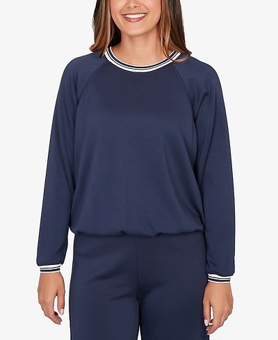 Ruby Rd. Petite Ultra Knit Bubble Hem Pullover Top