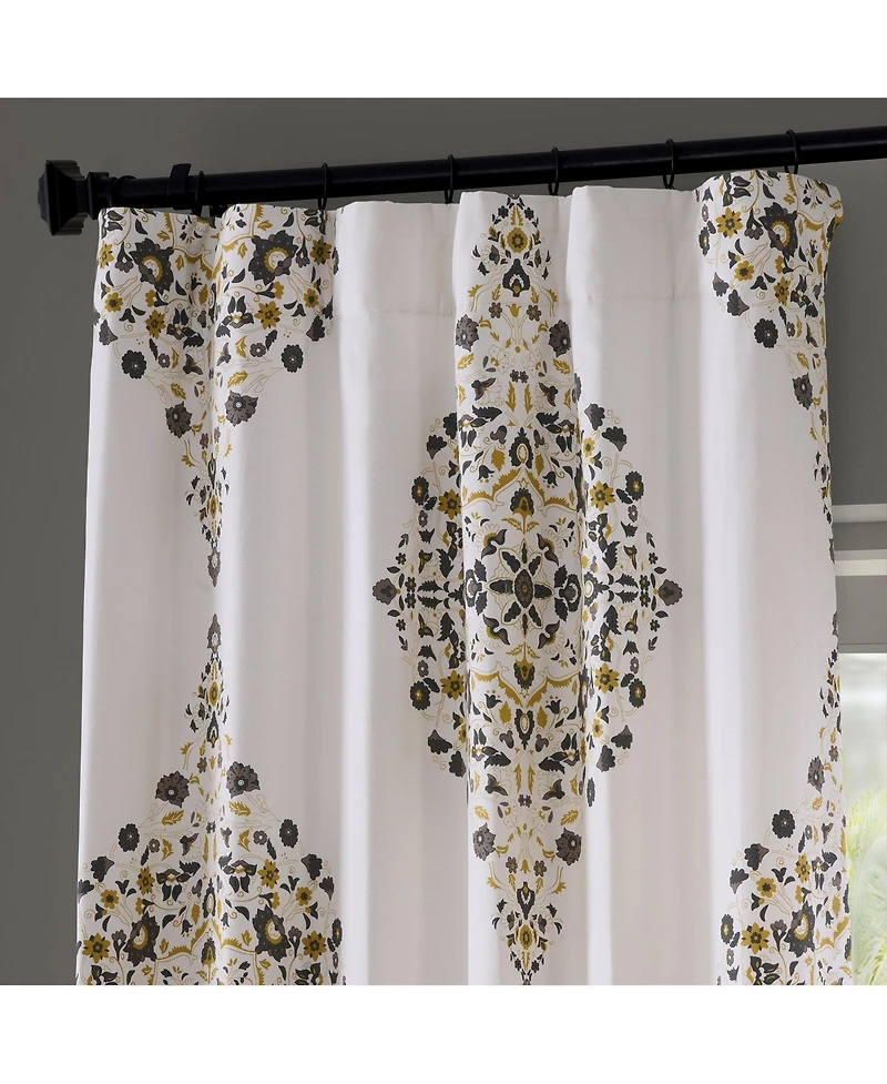 Half Price Drapes Emblem Printed Cotton Room Darkening Curtain