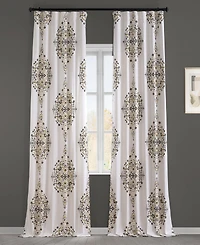 Half Price Drapes Emblem Printed Cotton Room Darkening Curtain