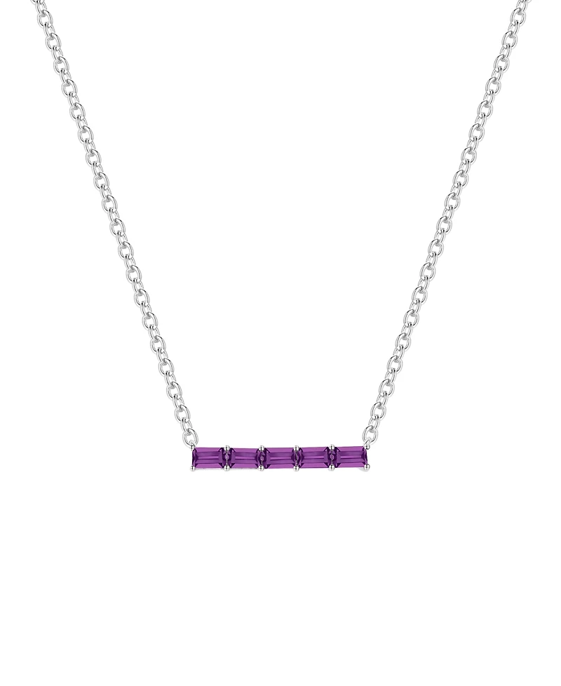 Macy's Lab-Grown Amethyst (5/8 ct. t.w.) Necklace in Sterling Silver (also in Multi-Stone)