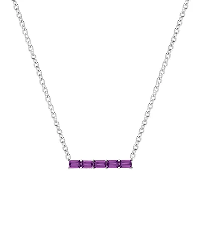 Macy's Lab-Grown Amethyst (5/8 ct. t.w.) Necklace in Sterling Silver (also in Multi-Stone)
