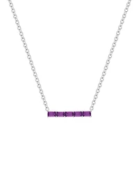 Macy's Lab-Grown Amethyst (5/8 ct. t.w.) Necklace in Sterling Silver (also in Multi-Stone)