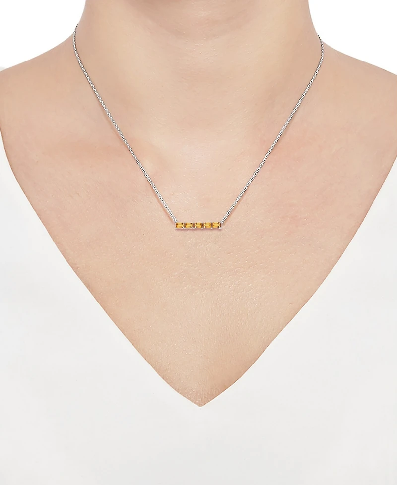 Macy's Lab-Grown Citrine (1/2 ct. t.w.) Necklace in Sterling Silver (also in Multi-Stone)