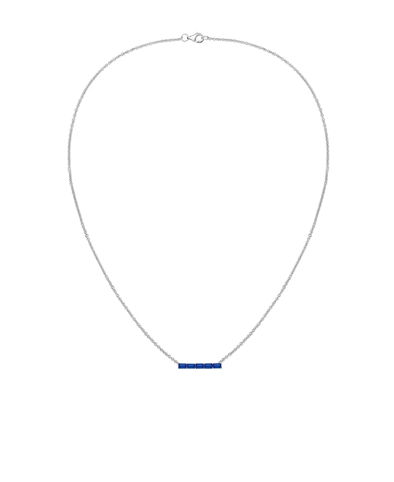 Macy's Lab-Grown Sapphire (5/8 ct. t.w.) Necklace in Sterling Silver (also in Multi-Stone)