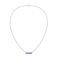 Macy's Lab-Grown Sapphire (5/8 ct. t.w.) Necklace in Sterling Silver (also in Multi-Stone)