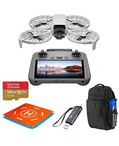 Dji Flip Drone with Rc 2 Remote Controller + Backpack, Sd Card + Landing Pad, Card Reader