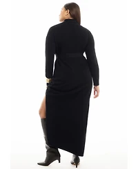 June + Vie Women's Plus Size Turtleneck Sweater Dress