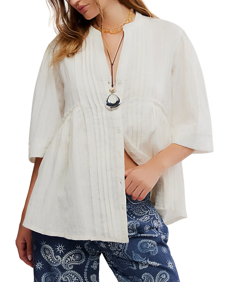 Free People Women's Willow Collarless Top