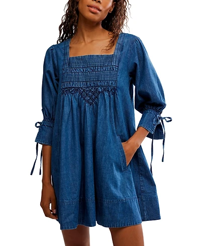 Free People Women's Sonora Cotton Denim Mini Dress