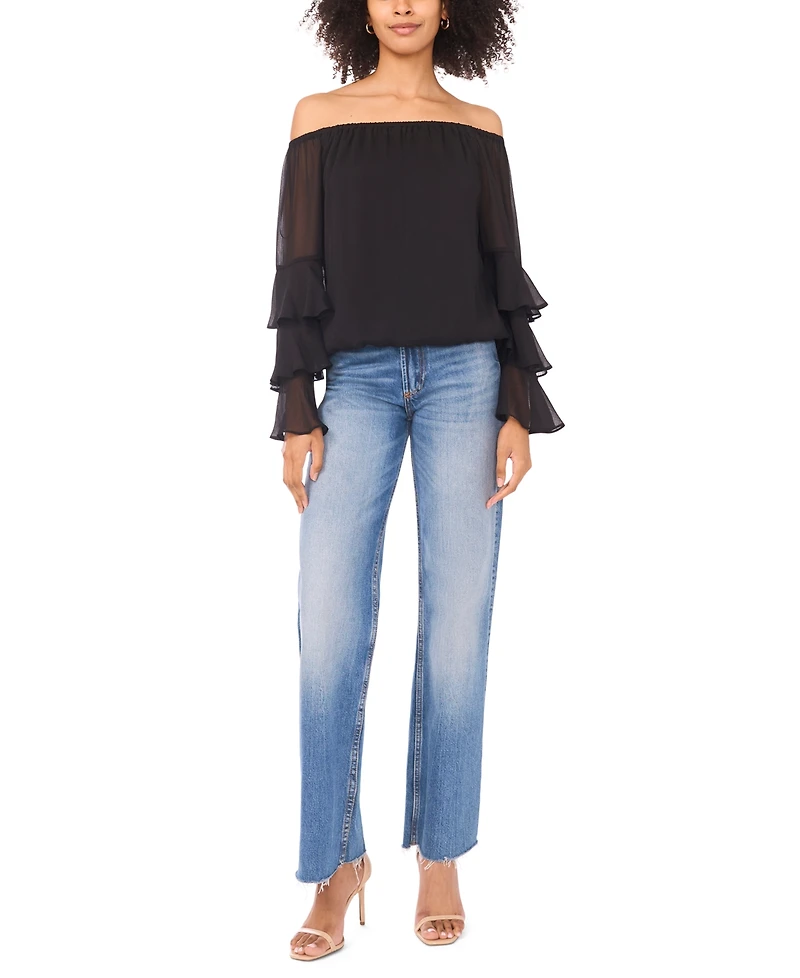 Sam & Jess Women's Long-Sleeve Ruffle Top