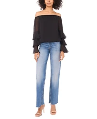 Sam & Jess Women's Long-Sleeve Ruffle Top