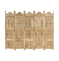 vidaXL Hand carved 5-Panel Room Divider 78.7"x65" Solid Mango Wood