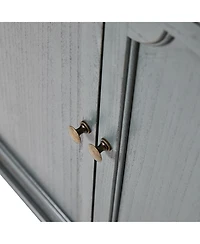 Hulala Home Farmhouse Pallantium 34" Tall 2-door Accent Cabinet with Adjustable Legs