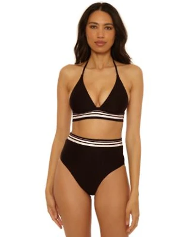 Trina Turk Womens Bougainvillea Reversible V Neck Top Reversible Hipster Swim Bottom