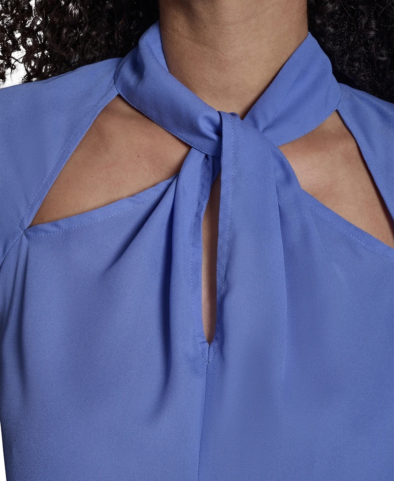 Bcbg Women's High Neck Short-Sleeve Top