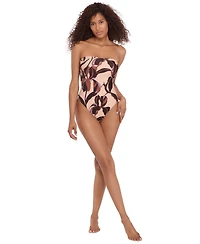 Steve Madden Women's Bandeau Neck One-Piece Swimsuit