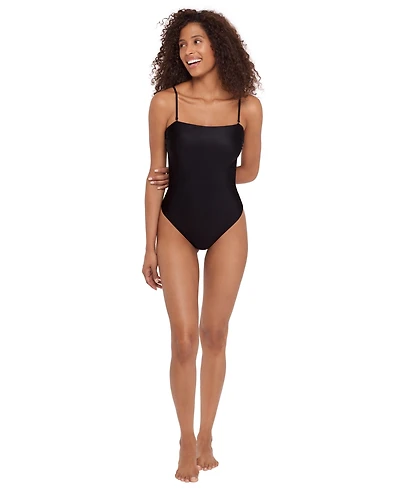Steve Madden Women's Bandeau Neck One-Piece Swimsuit