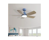 Sofucor 42″ Dark Blue Ceiling Fan, 5 Blades, 6-Speed Remote, Forward/Reverse for Bedrooms, Kitchens & Living Rooms