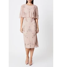 Coast Women's Floral Embellished Cape Midi Dress