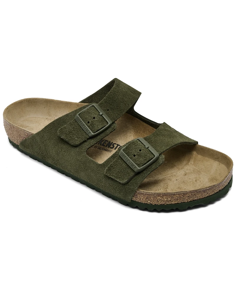 Birkenstock Men's Arizona Suede Leather Soft Footbed Sandals from Finish Line