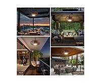 Sofucor 20-inch Modern Black 5-Blade Flush Mount Ceiling Fan with Remote control and timing functions