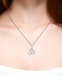 Diamond Om 18" Pendant Necklace (1/6 ct. t.w.) 14k White or Yellow Gold