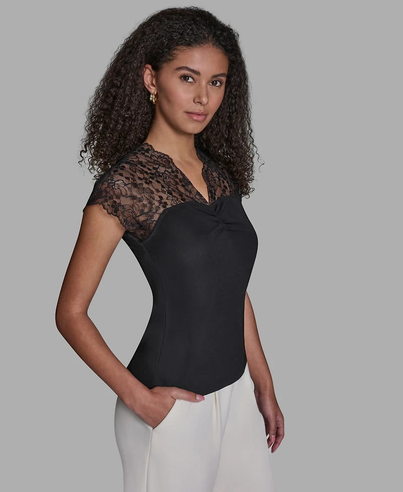 Bcbg Women's V-Neck Short-Sleeve Top