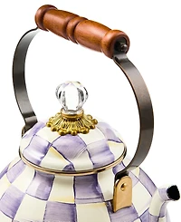 MacKenzie-Childs Violet Check 120 oz. Handmade Tea Kettle