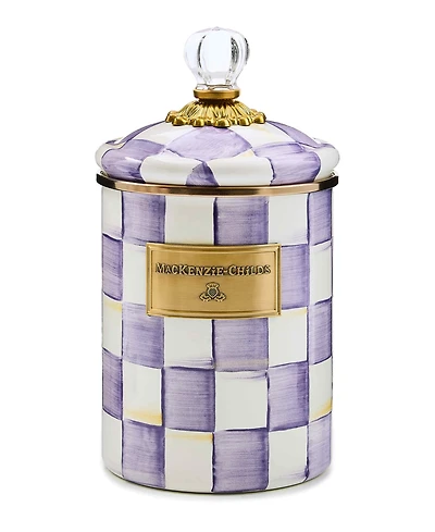 MacKenzie-Childs Violet Check Medium Canister