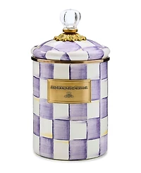 MacKenzie-Childs Violet Check Medium Canister