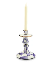 MacKenzie-Childs Violet Check Small Candlestick