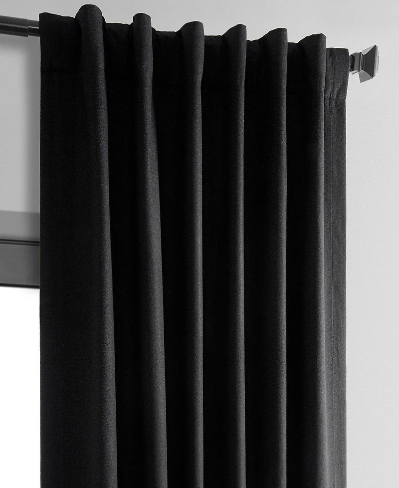 Half Price Drapes Millennial Grey Thermal Cross Linen Weave Blackout Curtain