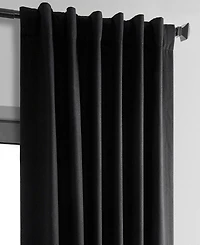 Half Price Drapes Millennial Grey Thermal Cross Linen Weave Blackout Curtain