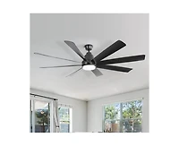 Sofucor 72-inch Classic Matte Black 8-Blade Ceiling Fan With Remote Control and Light kit