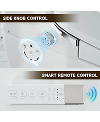 Casainc Luxury Smart Tankless Bathroom Fixture with Dryer and Warm Water,Heated Seat, Night Light, Kick/Blackout Flush