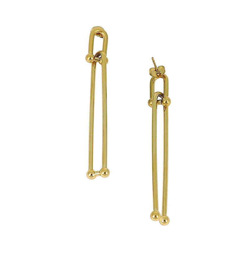 Sohi Women's The Paperclip Drop Earrings - California Gold