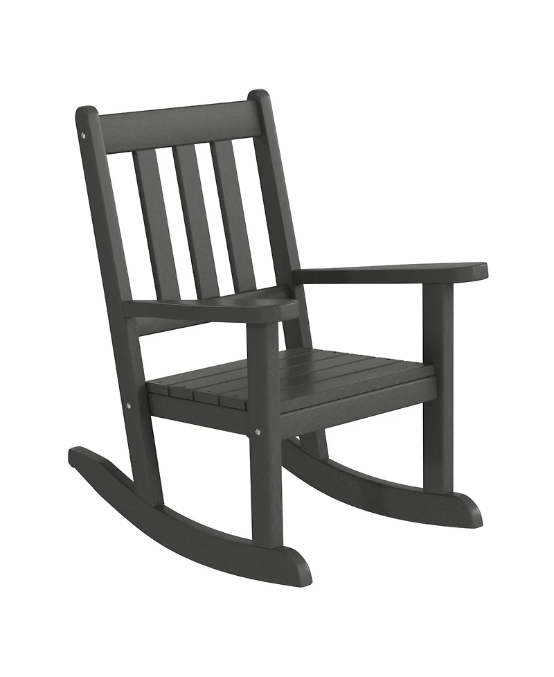 WestinTrends 3-Piece Kids Outdoor Rocking Chairs Set With Square Side Table