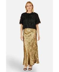 Yumi Women's Satin Midi Skirt