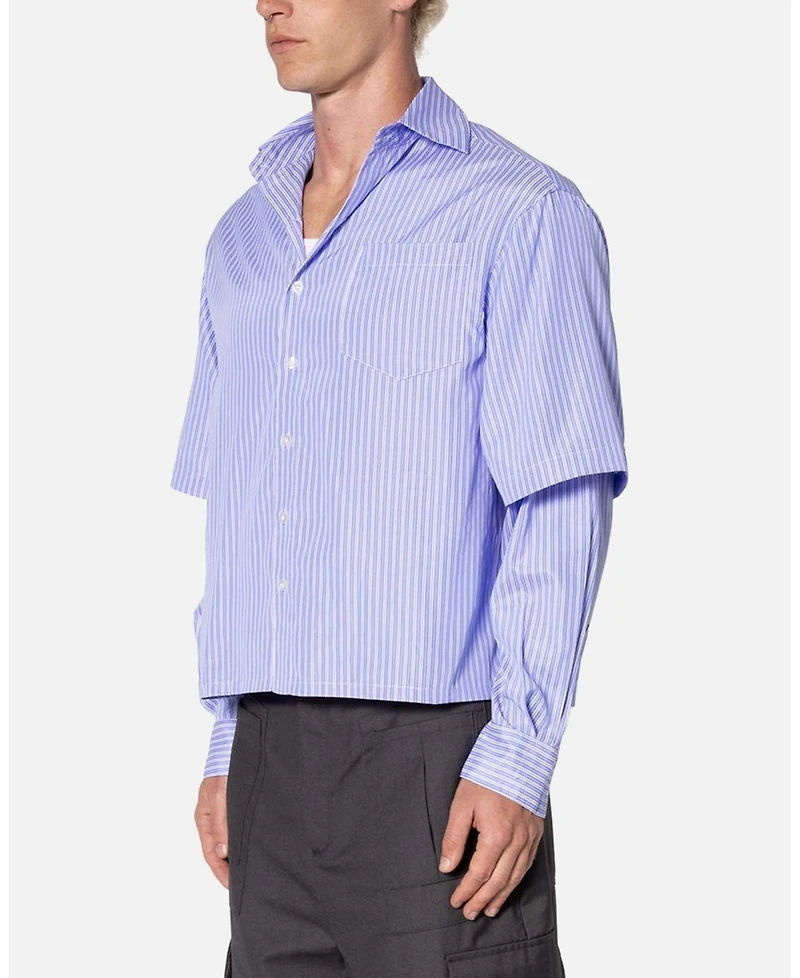 mnml Men's Double Layer Pinstripe Shirt