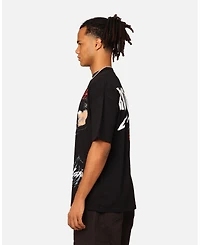 mnml Men's Loiter Riot Tee, Oversized Fit, Soft Cotton, Bold Front & Back Graphic, Crew Neck, Streetwear Style T-Shirt