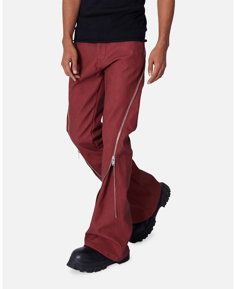 mnml Men's D519 Leather Zipper Flare Pant.