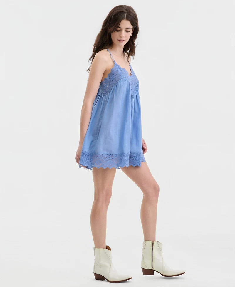 Free People Women's Fiona Lace-Trim Slip Dress