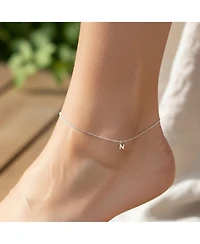 Bling Jewelry Dainty Alphabet Block Letter Anklet Ankle Bracelet Sterling Silver