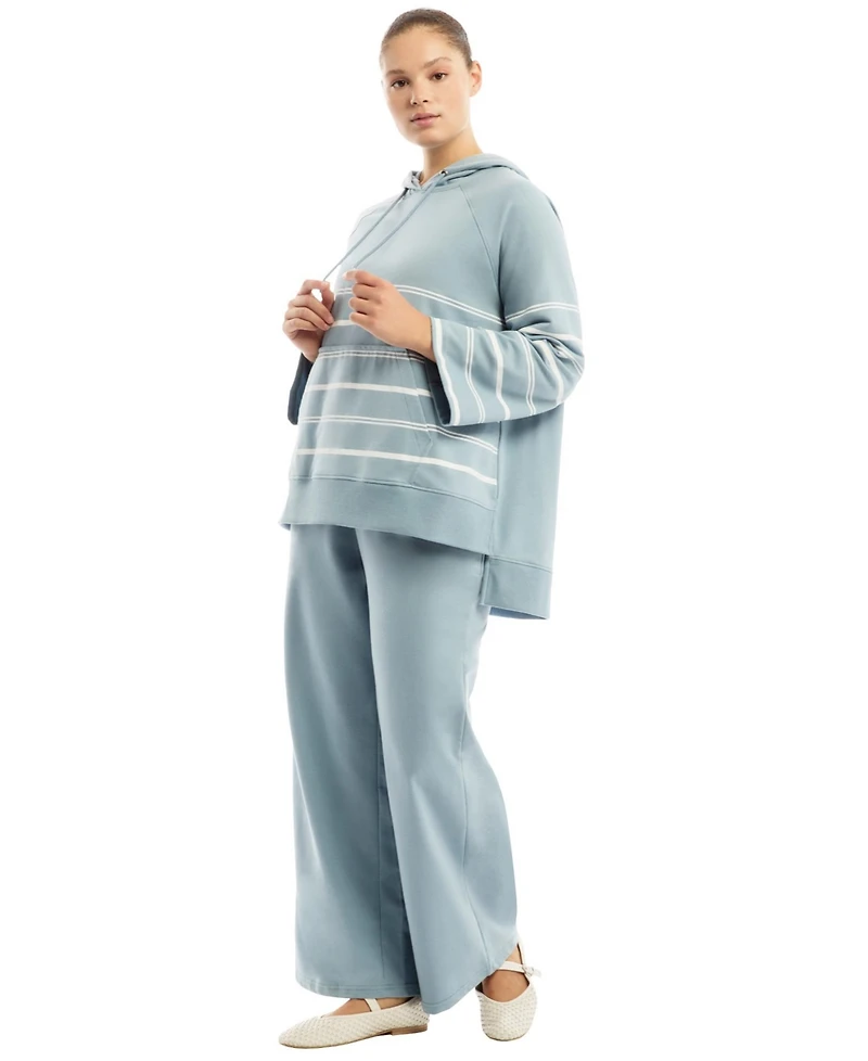 June & Vie Women's June + Vie Bell-Sleeve French Terry Sweatshirt