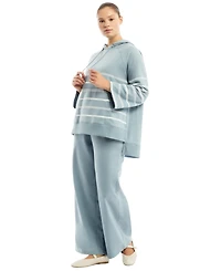 June & Vie Women's June + Vie Bell-Sleeve French Terry Sweatshirt