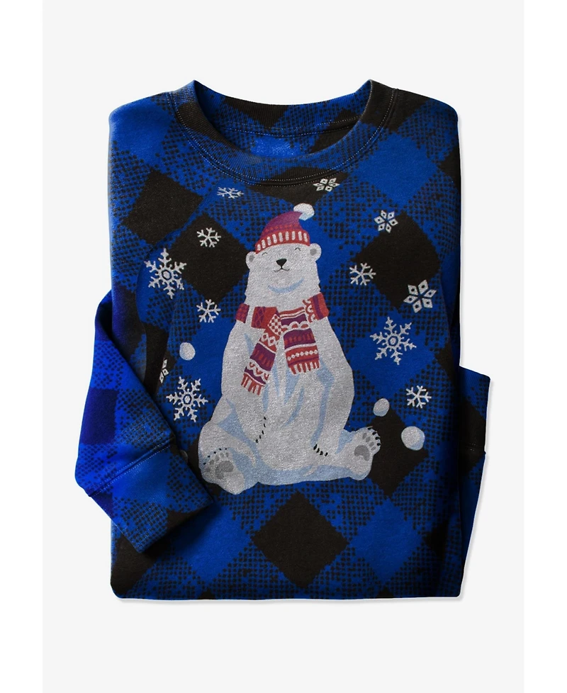 Woman Within Women's Fleece Holiday Sweatshirt