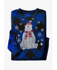 Woman Within Women's Fleece Holiday Sweatshirt